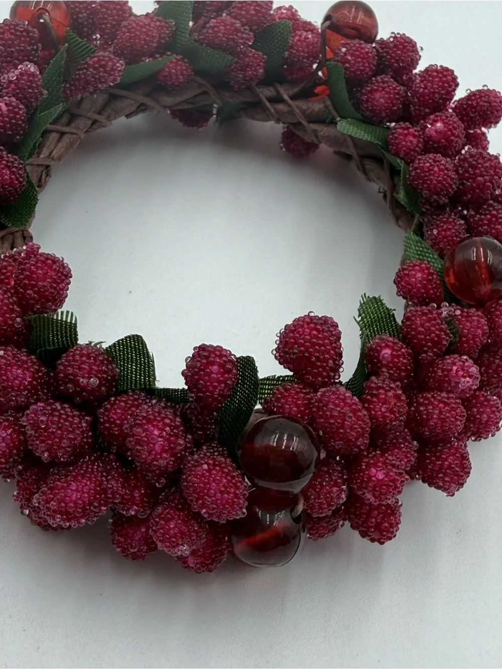 Vintage Pier 1 Sugared Cranberry Napkin Rings Set Of 12 Christmas Holiday NEW!